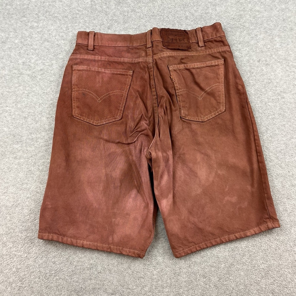 Vintage Levis 550 Brown Jean Shorts Mens Size 31 Relaxed Fit 90s Dyed